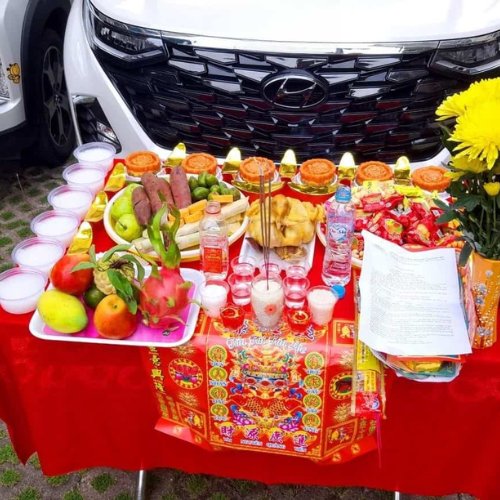 cúng xe mới