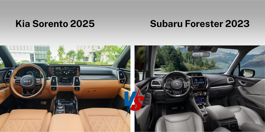 So sánh Subaru Forester 2023 vs Kia Sorento 2025 2 Noi that va tien nghi 5